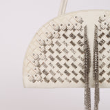 Rare Bottega Veneta Blanc Intrecciato Chain Dome Bag