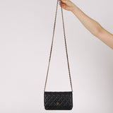 Chanel 2019 Black Lambskin Wallet on Chain GHW