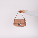 Fendi Metallic Rose Gold Selleria Mini Mamma