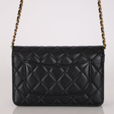 Chanel 2019 Black Lambskin Wallet on Chain GHW