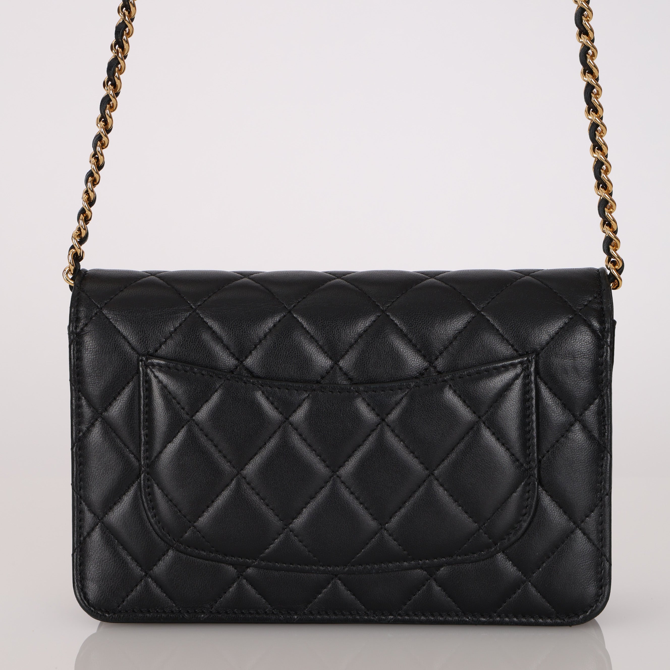 Chanel 2019 Black Lambskin Wallet on Chain GHW