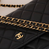 Chanel 2019 Black Lambskin Wallet on Chain GHW