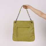 Bottega Veneta Green Intrecciato Angolo Shoulder Bag