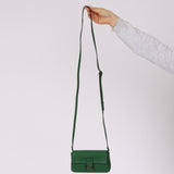 Fendi Green Leather Mini Baguette Crossbody Bag