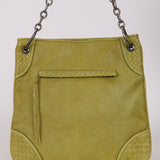 Bottega Veneta Green Intrecciato Angolo Shoulder Bag