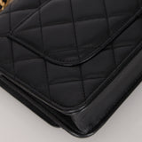 Chanel 2019 Black Lambskin Wallet on Chain GHW