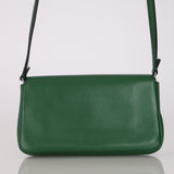 Fendi Green Leather Mini Baguette Crossbody Bag
