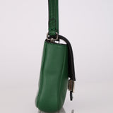 Fendi Green Leather Mini Baguette Crossbody Bag