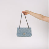 Chanel 22B Quilted Small Denim Classic Double Flap GHW