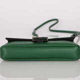 Fendi Green Leather Mini Baguette Crossbody Bag