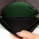 Fendi Green Leather Mini Baguette Crossbody Bag