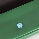 Fendi Green Leather Mini Baguette Crossbody Bag