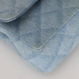 Chanel 22B Quilted Small Denim Classic Double Flap GHW