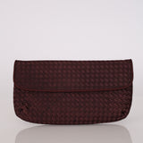Bottega Veneta Plum Intrecciato Satin Evening Clutch