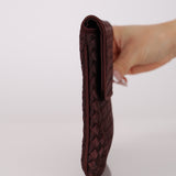 Bottega Veneta Plum Intrecciato Satin Evening Clutch