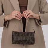 Fendi Zucca Spalmati Chain Pochette