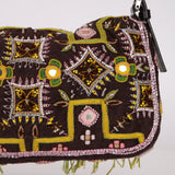 Limited Edition Fendi Brown Embroidered Fringe Beads Baguette Bag