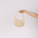 Bottega Veneta Mini Intrecciato Shoulder Bag Champagne Satin
