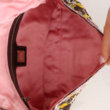 Limited Edition Fendi Brown Embroidered Fringe Beads Baguette Bag