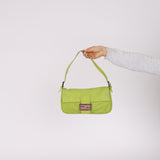 Fendi Lime Green Leather Baguette Bag