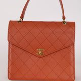 Chanel 1997 Burnt Sienna Caviar Turnlock Kelly 24K GP