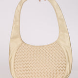 Bottega Veneta Mini Intrecciato Shoulder Bag Champagne Satin