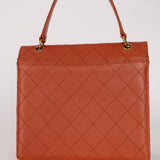 Chanel 1997 Burnt Sienna Caviar Turnlock Kelly 24K GP