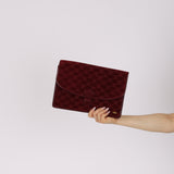 Celine Maroon Suede Macadam Clutch