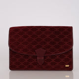 Celine Maroon Suede Macadam Clutch