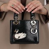 Limited Edition Dior 2016 Ceramic Deerskin Swan Mini Lady Dior