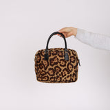 Fendi Cheetah Ponyhair Zip Twin Small Tote