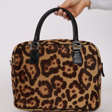 Fendi Cheetah Ponyhair Zip Twin Small Tote