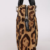 Fendi Cheetah Ponyhair Zip Twin Small Tote