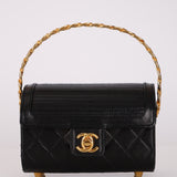 Ultra-Rare Chanel Mini Vanity Chest Black Lambskin 1989 24K GP