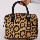 Fendi Cheetah Ponyhair Zip Twin Small Tote