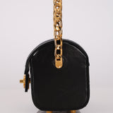 Ultra-Rare Chanel Mini Vanity Chest Black Lambskin 1989 24K GP
