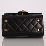 Ultra-Rare Chanel Mini Vanity Chest Black Lambskin 1989 24K GP