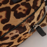 Fendi Cheetah Ponyhair Zip Twin Small Tote