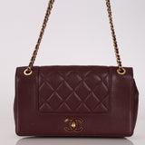 Chanel 2017 Dark Bordeaux Sheepskin Medium Mademoiselle Flap