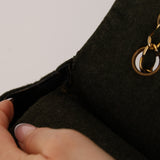 Rare Chanel 1987 Green Wool Medium Classic Flap 24KGP