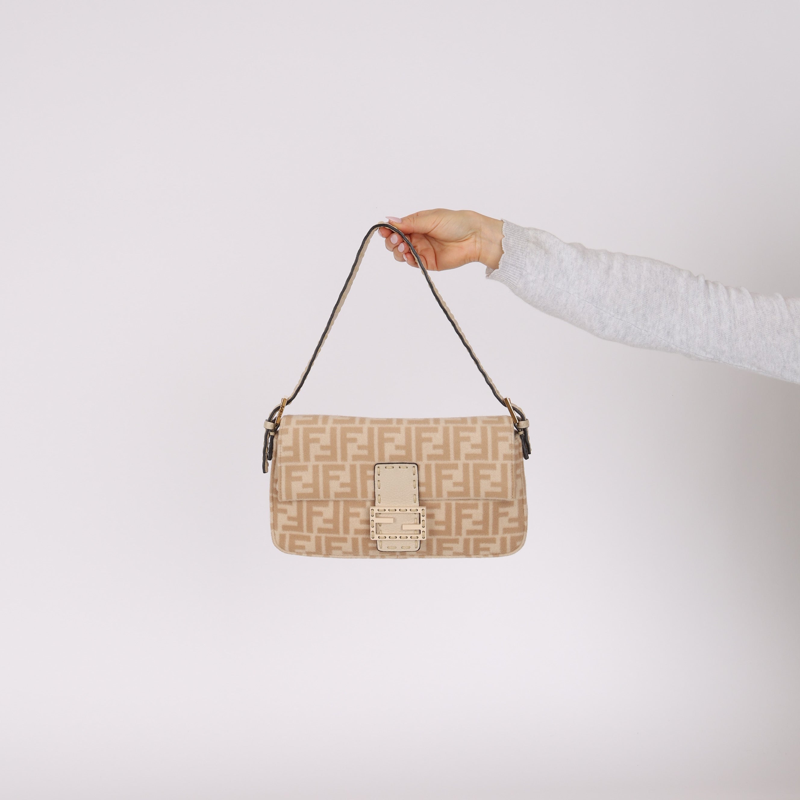 Fendi Wool Zucca Selleria Baguette