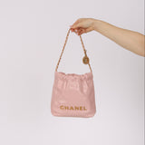 Chanel 2022 Pale Pink Calfskin Mini Hobo