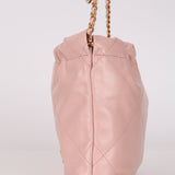 Chanel 2022 Pale Pink Calfskin Mini Hobo