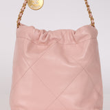 Chanel 2022 Pale Pink Calfskin Mini Hobo