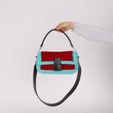 Rare Fendi 25th Anniversary Paget Sheepskin Multicolor Lizard Baguette