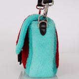 Rare Fendi 25th Anniversary Paget Sheepskin Multicolor Lizard Baguette