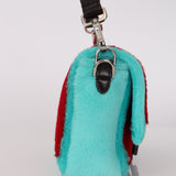 Rare Fendi 25th Anniversary Paget Sheepskin Multicolor Lizard Baguette