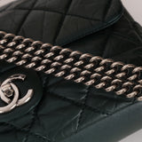 Chanel 2014 Forest Green Aged Calfskin Medium New Portobello Flap