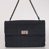 Chanel 2001 Denim Chocolate Bar Reissue Shoulder Bag