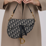 Dior 2018 Oblique Medium Saddle Bag with Dior Strap